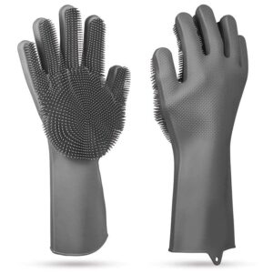 Revolutionize Your Cleaning Routine with Silicone Scrubber Gloves!